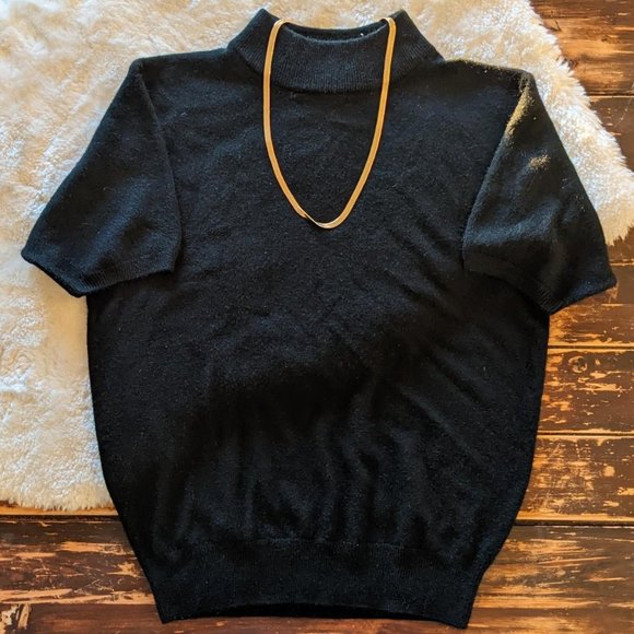 Black Mock Neck Top - Picture 1 of 3